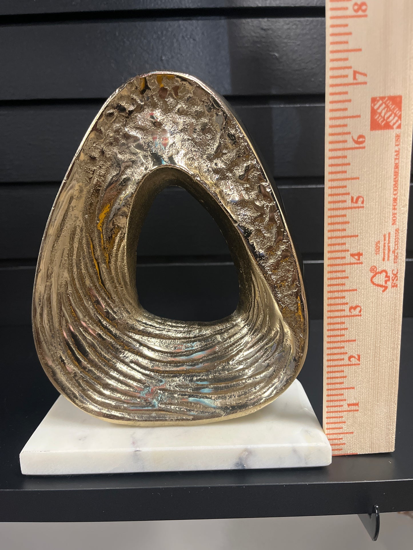 Decorative Metal Abstract Sculpture with Gold Tone Finish