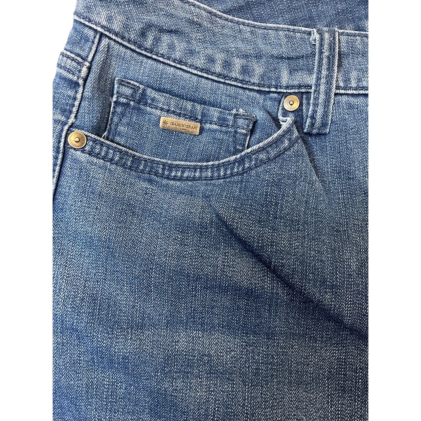 Isaac Mizrahi Live Women’s Size 10 Wide-Leg Crop Jeans Medium Wash Denim