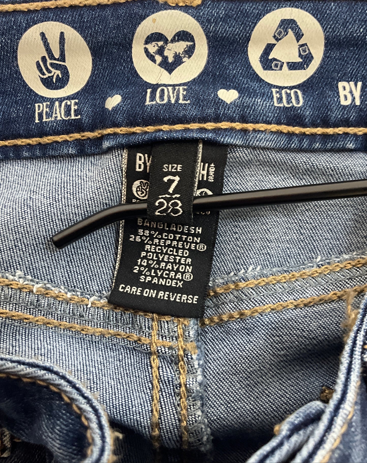 Peace Love Eco by Rewash Brand Mid Rise Women's Blue Jeans Size 7/28