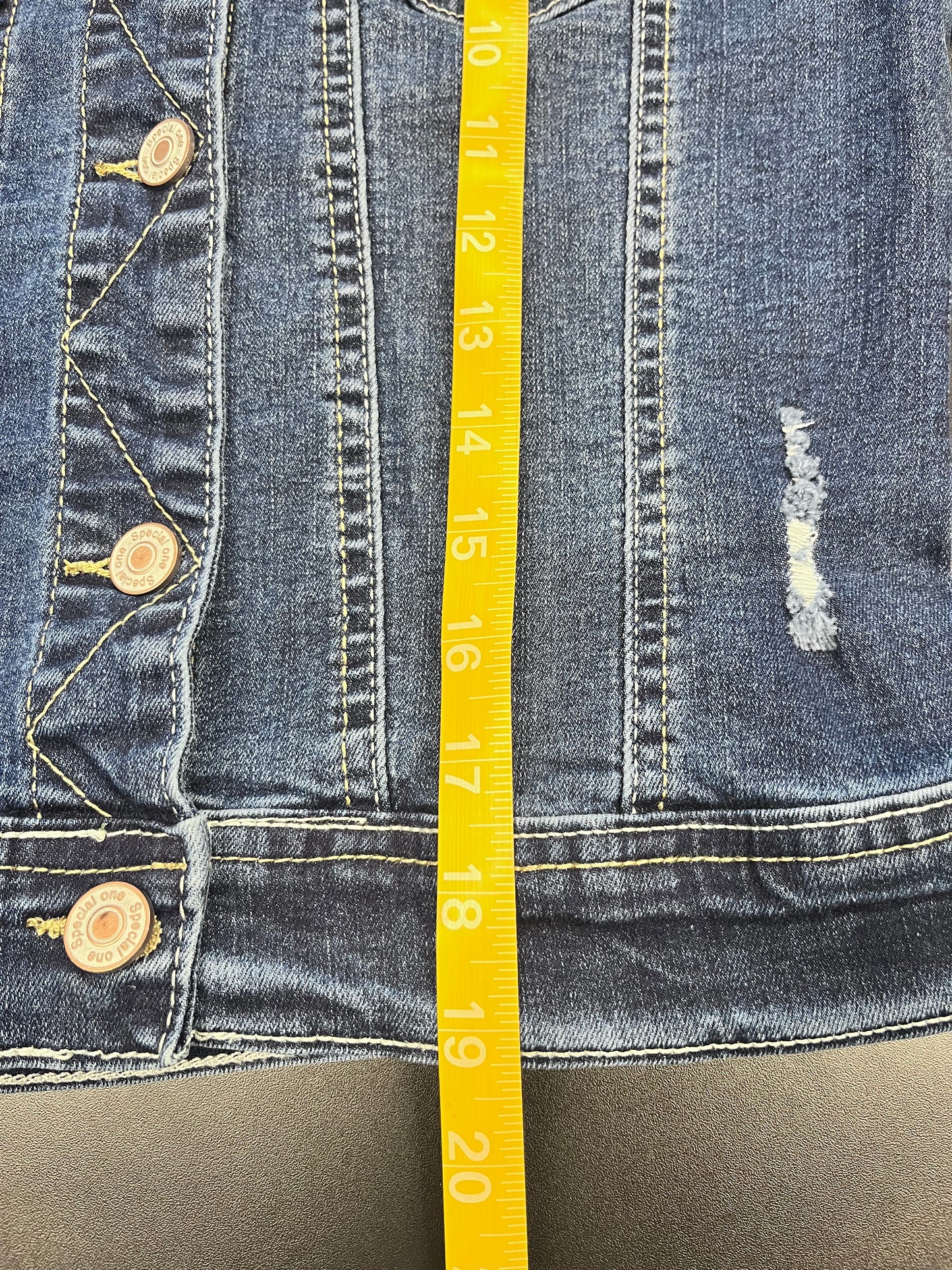 Special One Premium Collection Women's Medium Blue Distressed Denim Jacket