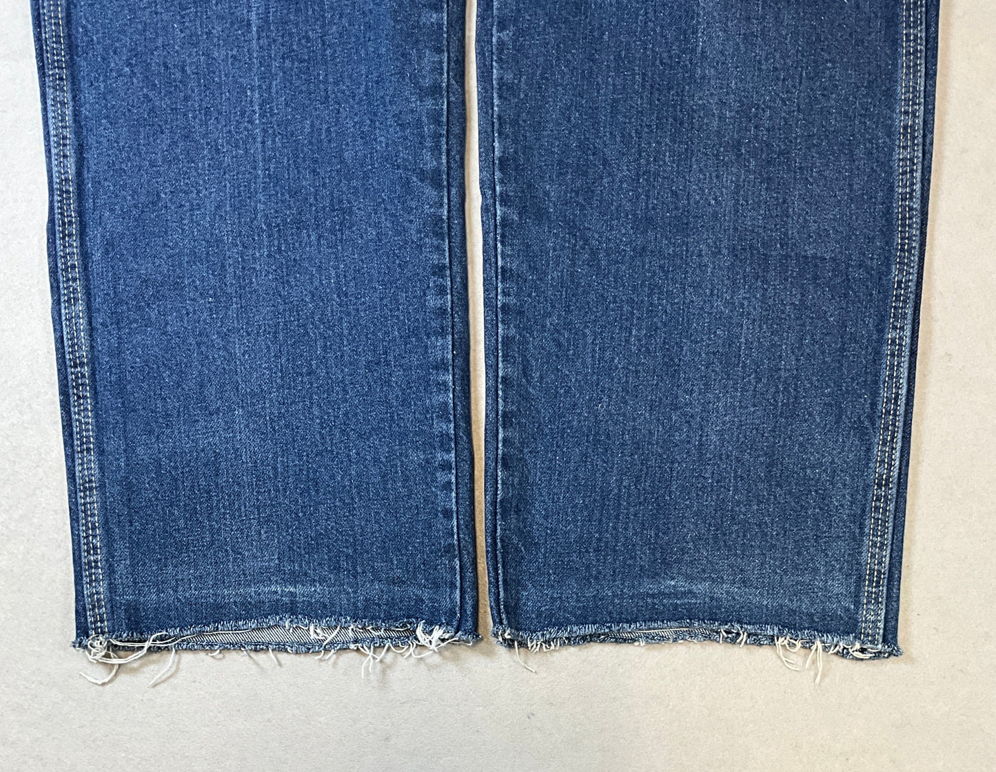 Dickies Women's Carpenter Jeans Size 16 Dark Wash Raw Hem Denim