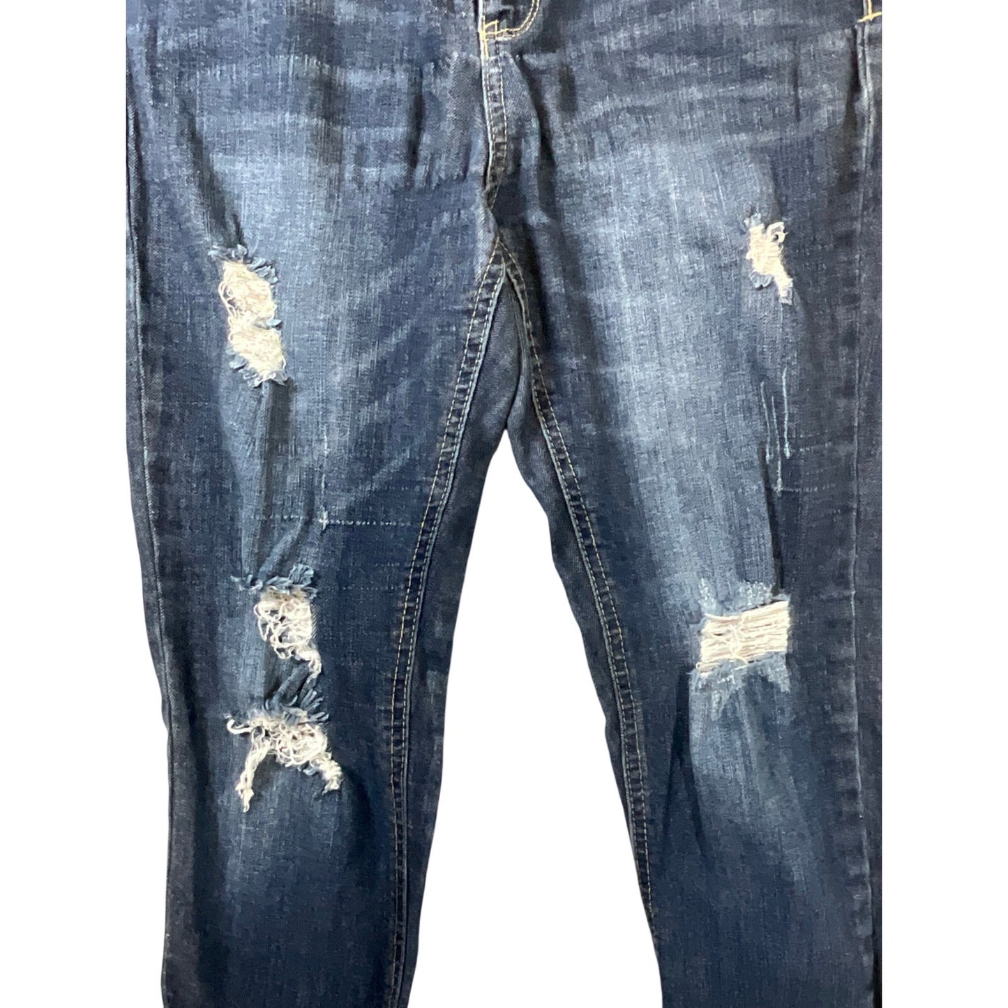 Cello Distressed Skinny Jeans Women's Dark Wash Cuffed Boyfriend Fit Sz 9