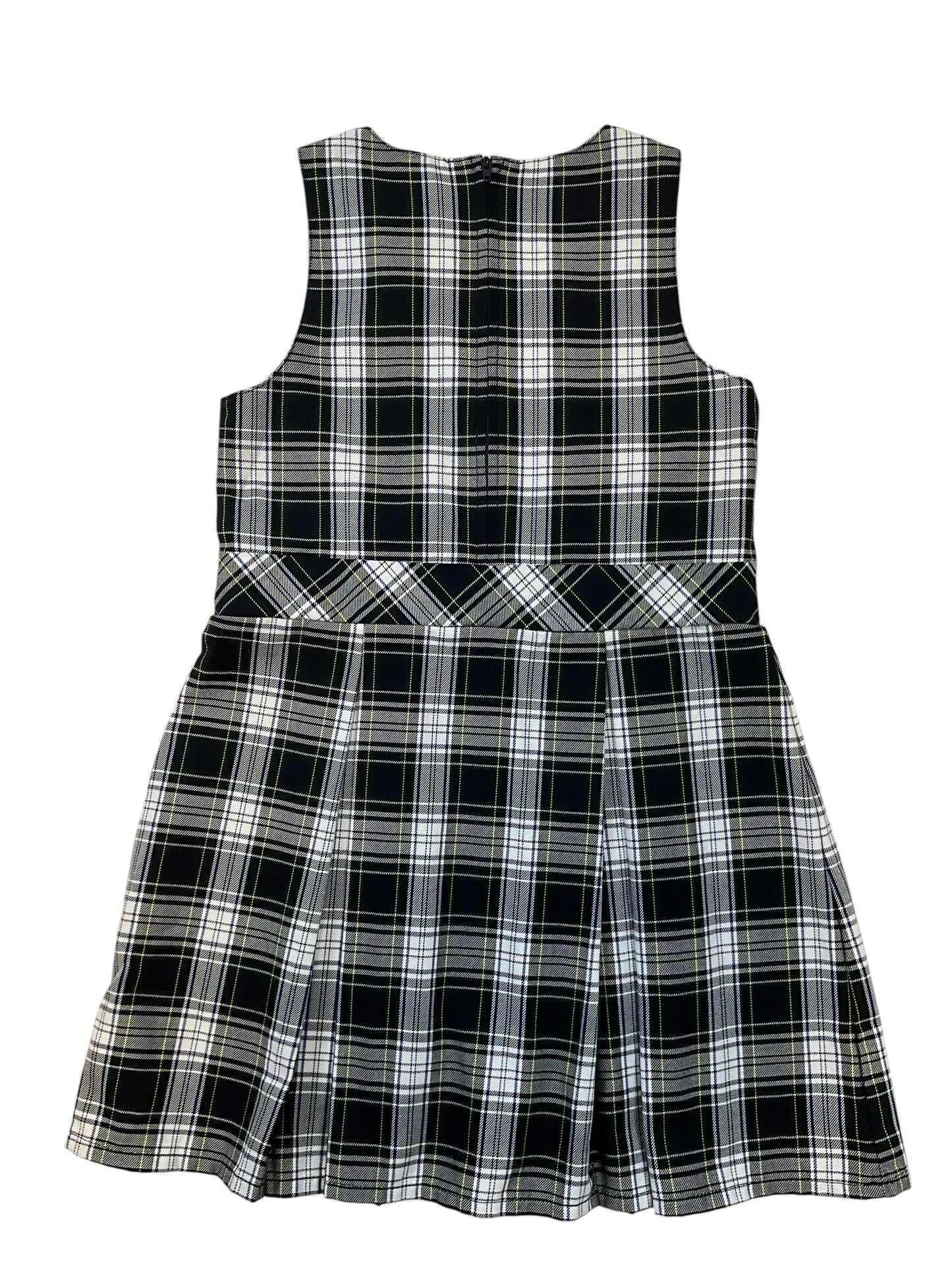 Lands’ End Girls Size 8 Plaid Pleated School Uniform Jumper Dress Preppy