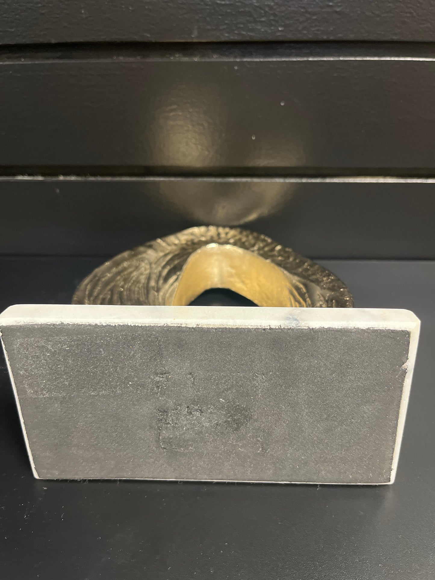 Decorative Metal Abstract Sculpture with Gold Tone Finish