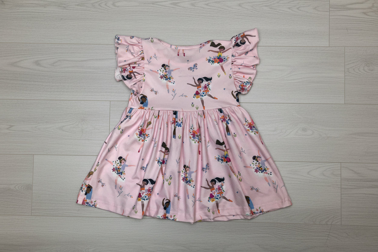 Pete + Lucy Girls Pink Blooming Ballerinas 2pc Short Set Size 5