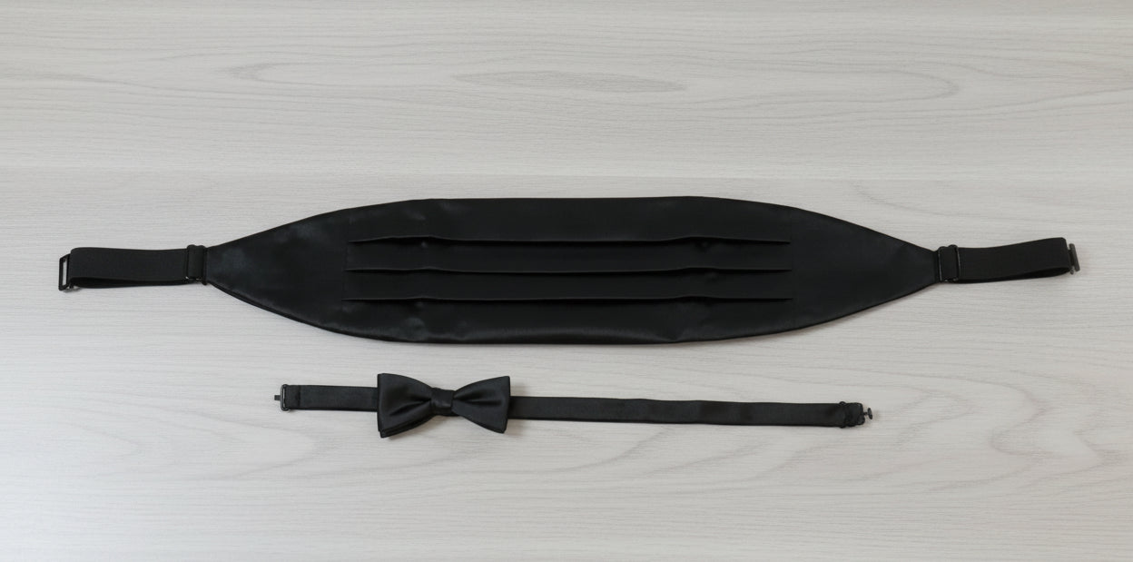 Perry Ellis Portfolio Adjustable Black Cumberbund Set