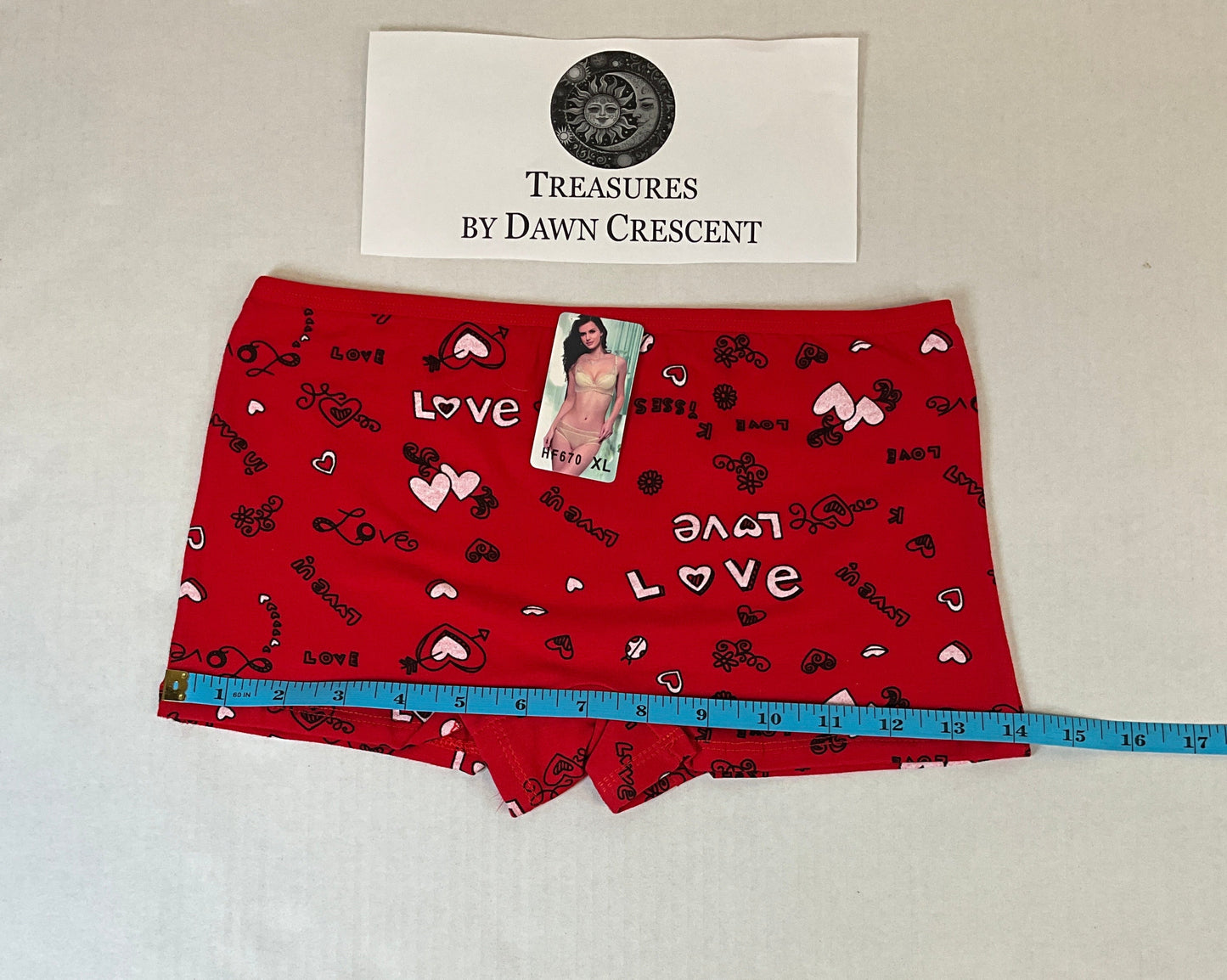 Women's 5-Piece Love Print Comfortable Boy Shorts