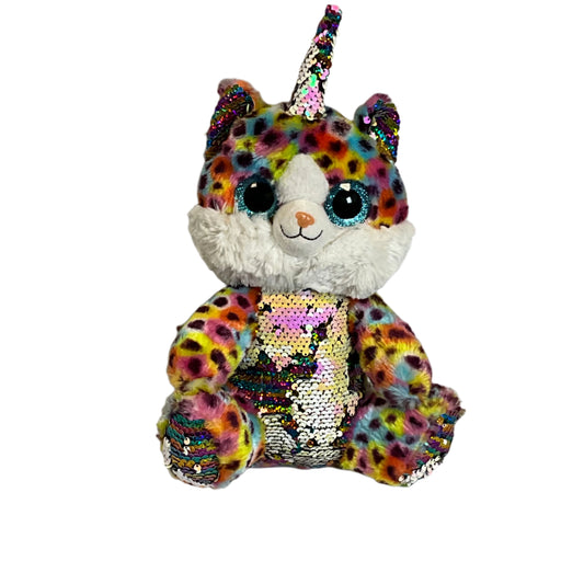 Sequin Rainbow Stuffed Cat Unicorn