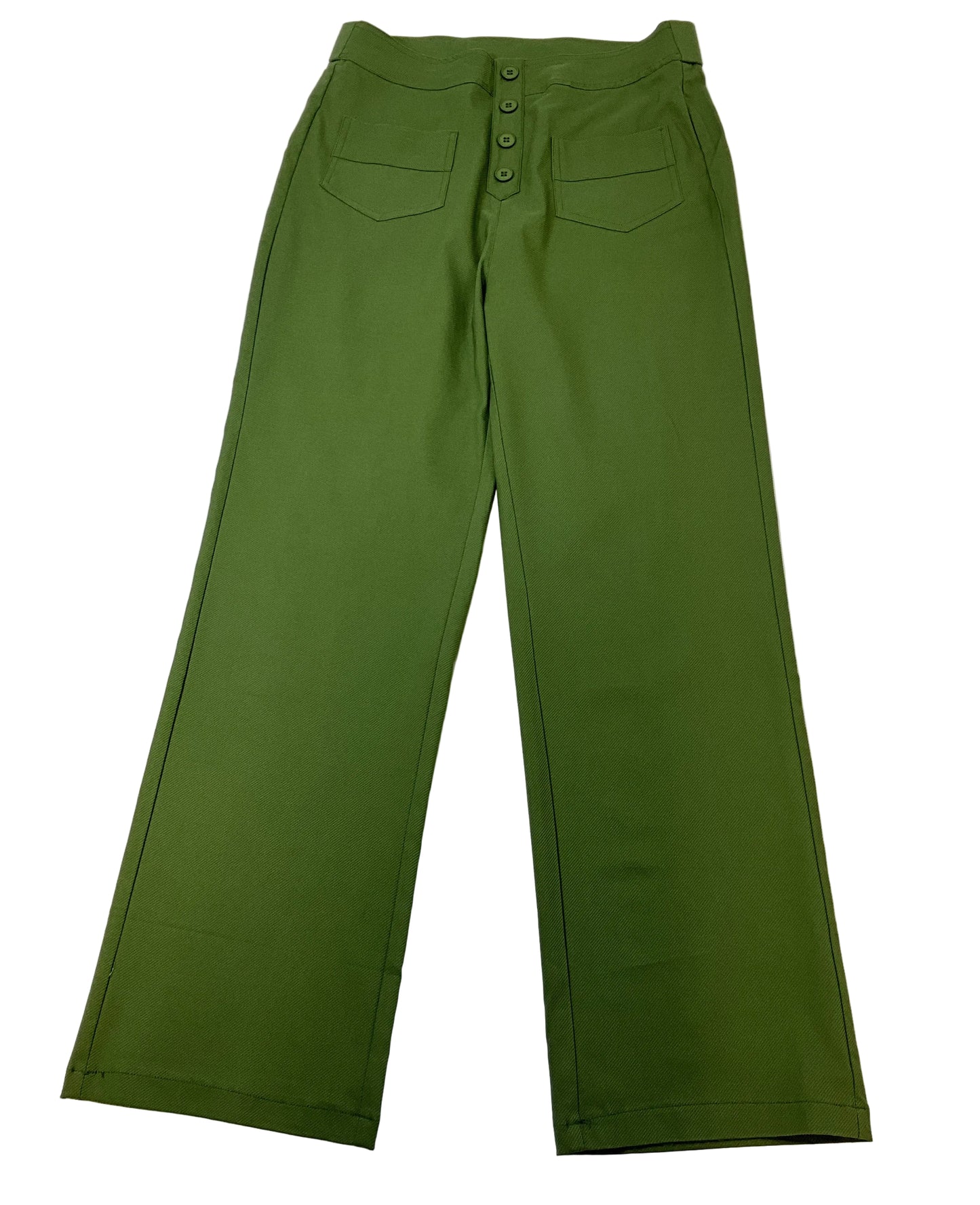 Women's Green Mid Rise Wide Leg Pants Size XL