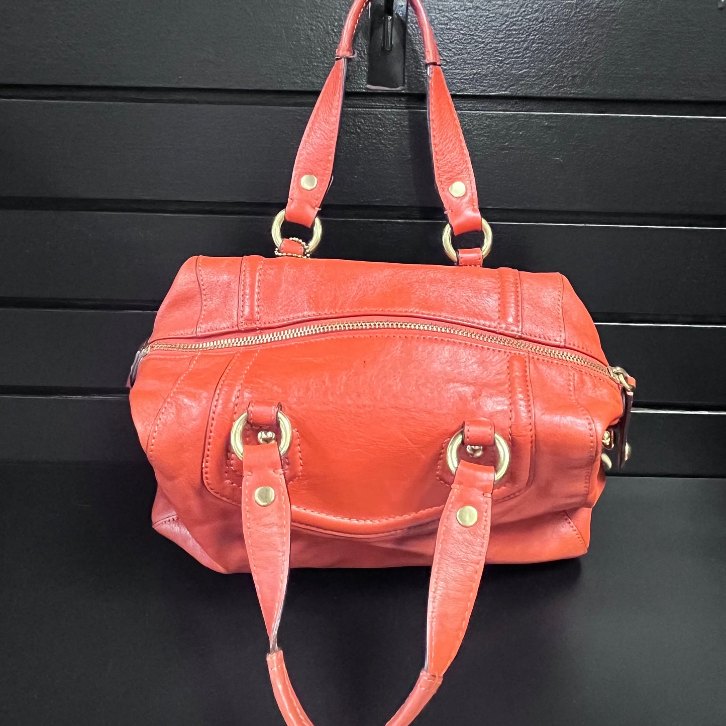 Coach Orange Leather Shoulder Handbag