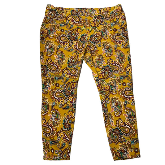 Terra & Sky Women's Yellow Multicolor Paisley Print Pants