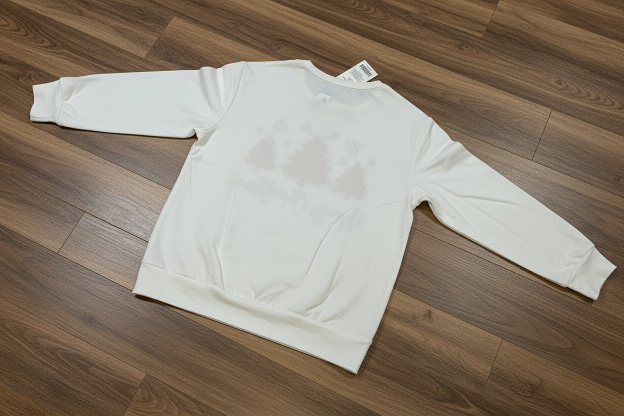 Women's White Holiday Christmas Tree Long Sleeve Top