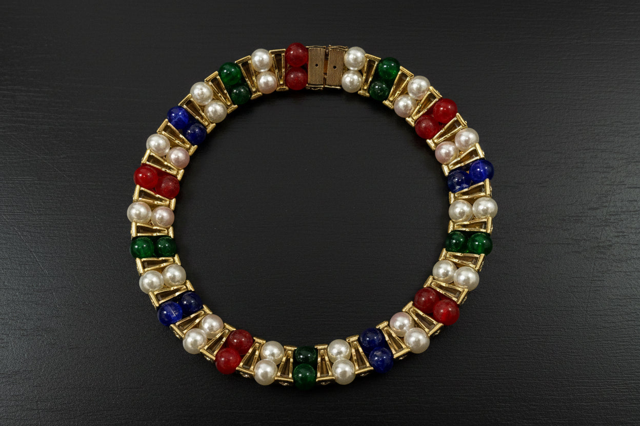 Fifth Avenue Collection - Stone & Faux Pearl Necklace and Bracelet Set