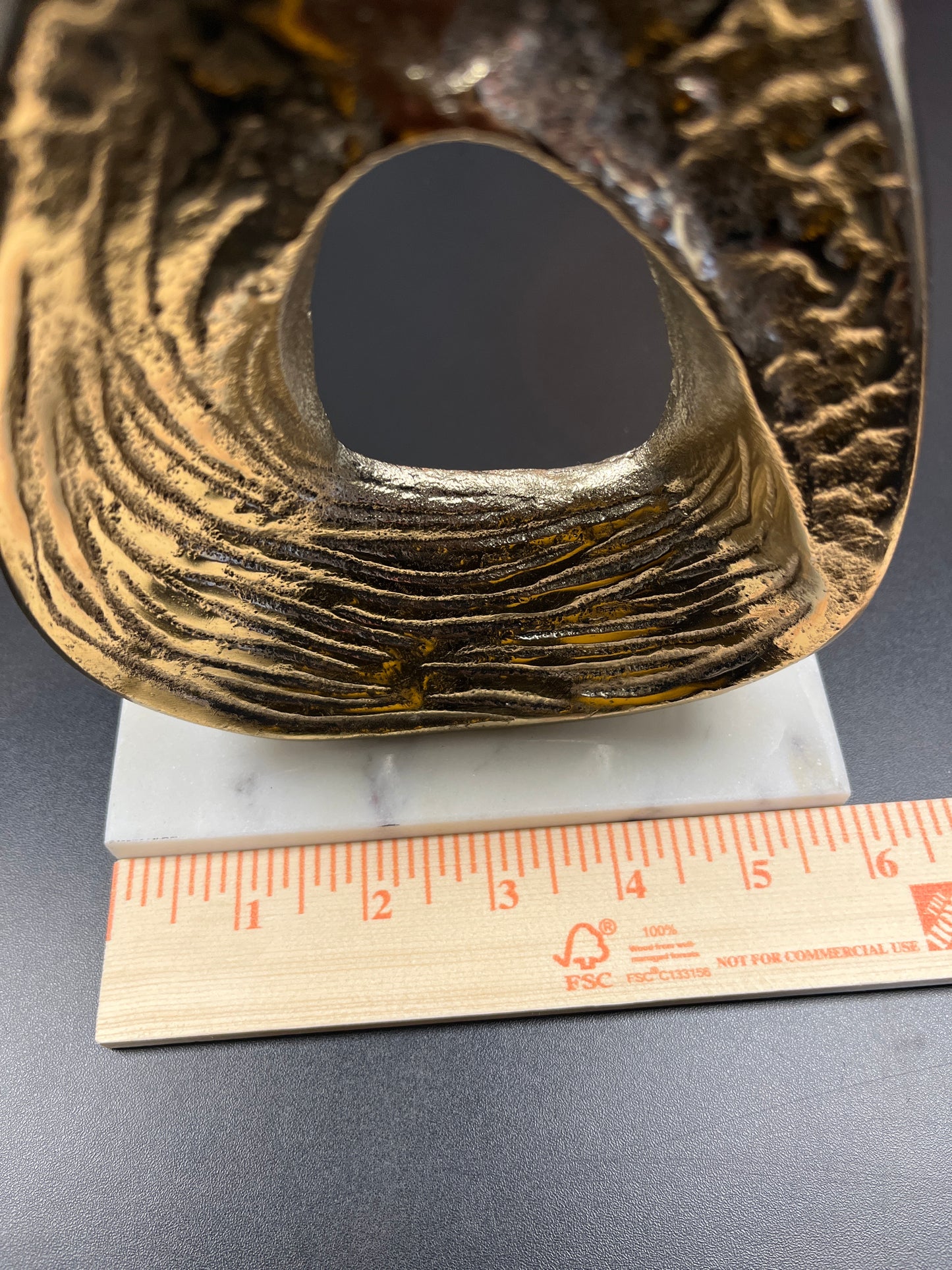 Decorative Metal Abstract Sculpture with Gold Tone Finish