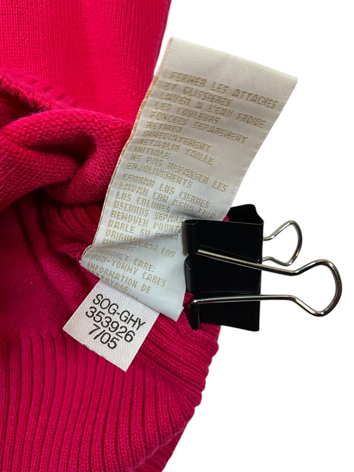 Tommy Hilfiger Womens XL Pink Button Front Cotton Cardigan Preppy Classic