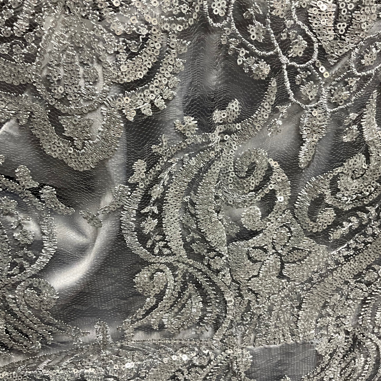 Tahari Arthur S. Levine Silver Sequin Midi Dress