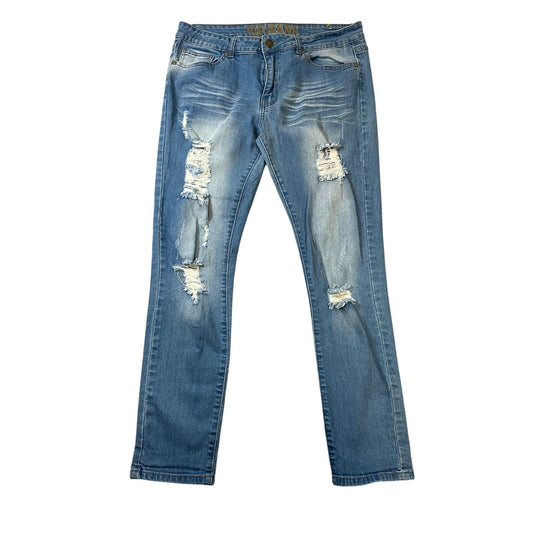 VIP Jeans Distressed Skinny Jeans Juniors Light Wash Ripped Stretch Denim Sz 13/14