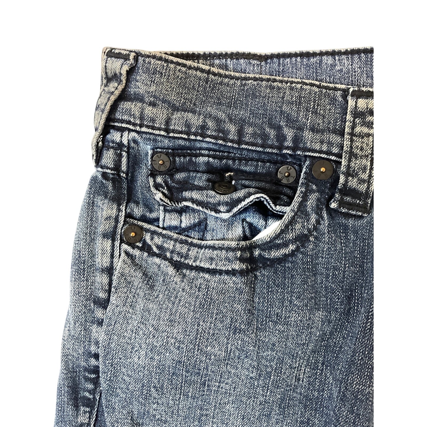 True Religion Men’s Ricky Straight Jeans Size 31 Blue Acid Wash