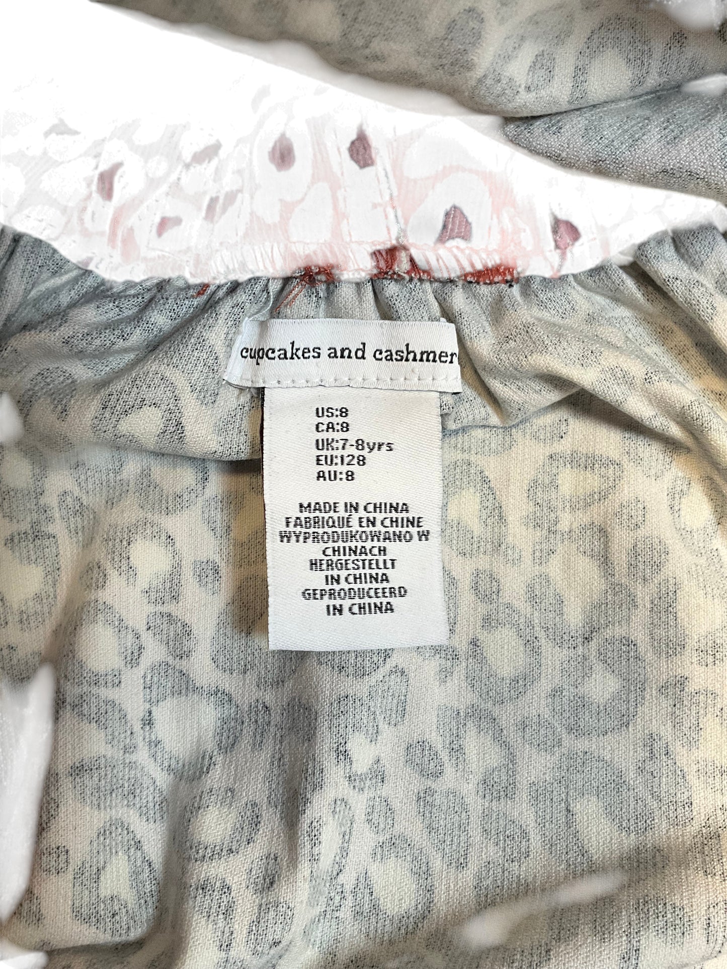 Cupcakes & Cashmere Girls Size 8 Leopard Print Pinafore Jumper Dress