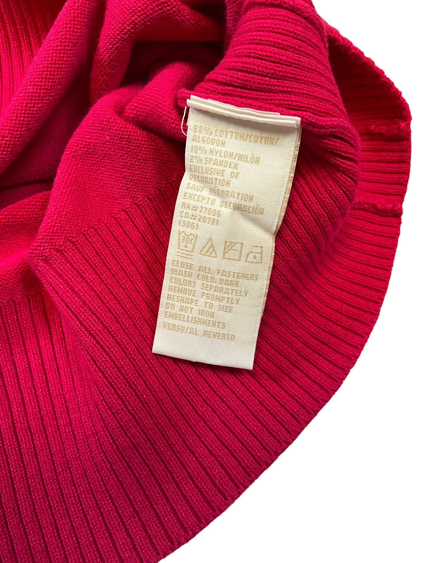 Tommy Hilfiger Womens XL Pink Button Front Cotton Cardigan Preppy Classic