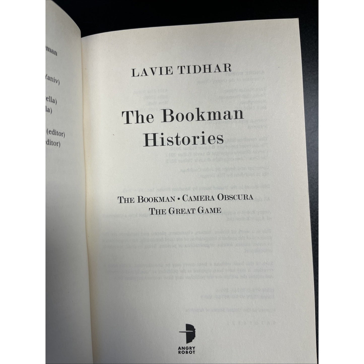 Bookman Histories by Lavie Tidhar (2012, Trade Paperback)