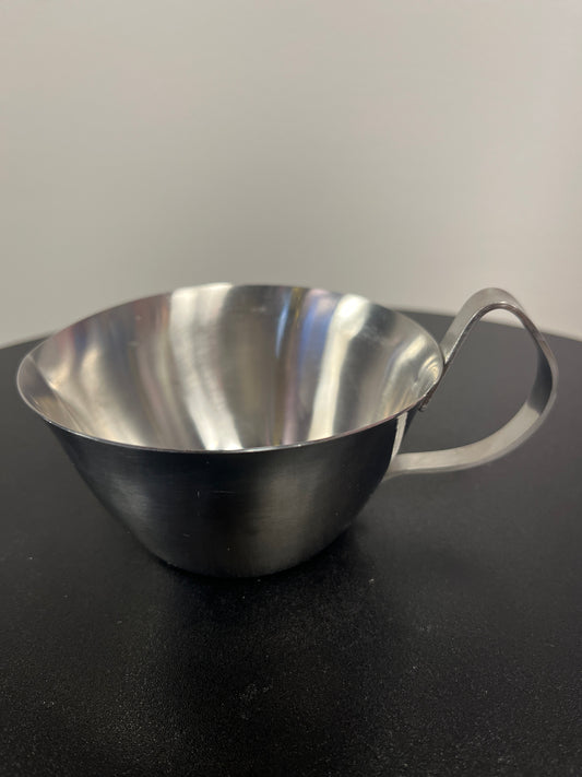 Sleek Stainless Steel Creamer Cup with Scroll Handle