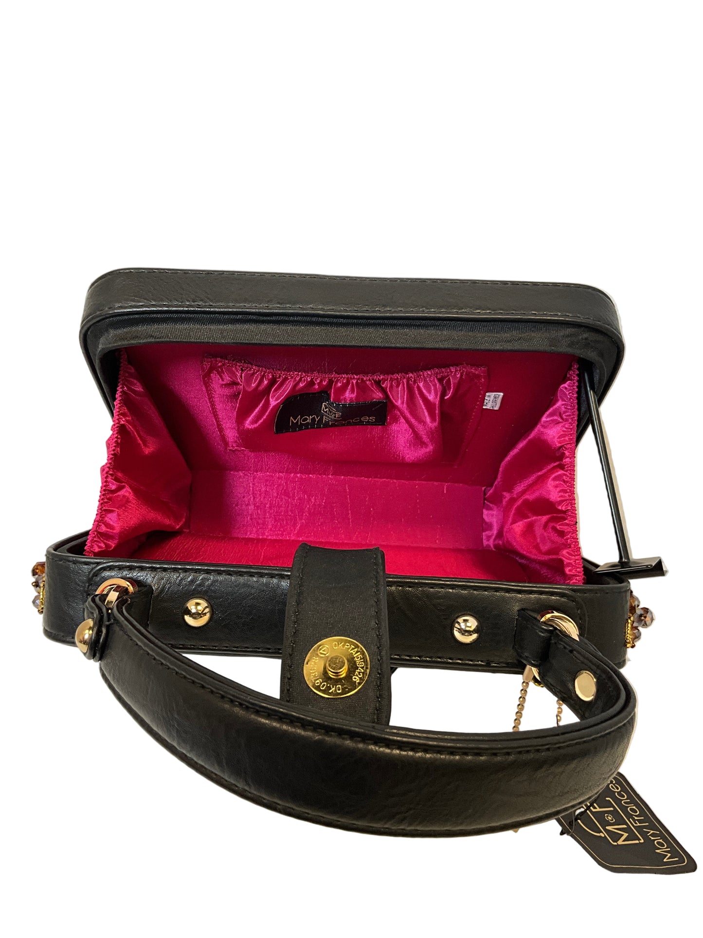 Mary Frances In the Spirit Cocktails Black Beaded Novelty Handbag