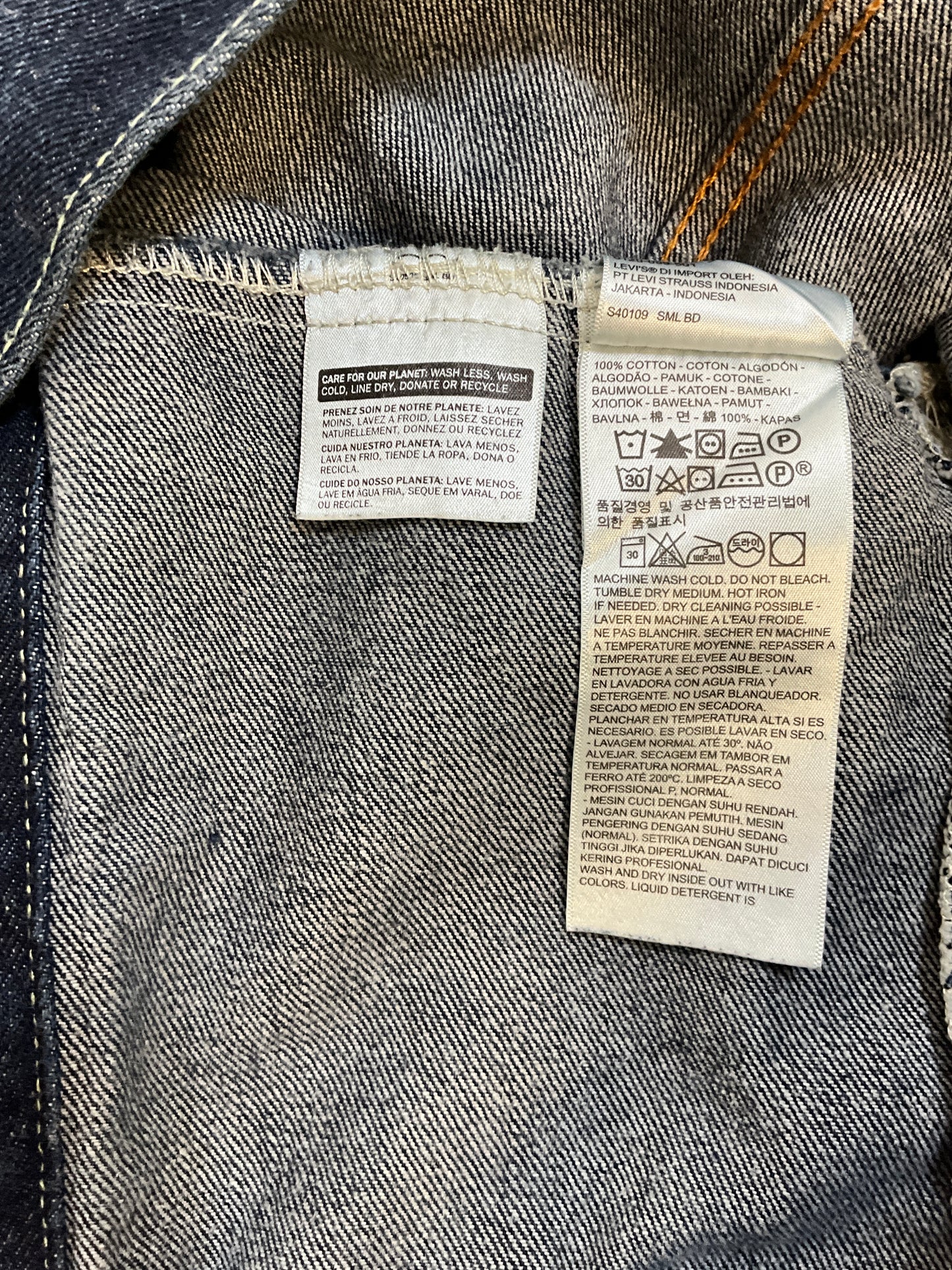 Levi's Men's Trucker Blue Denim Button Down Jacket Size 2XL