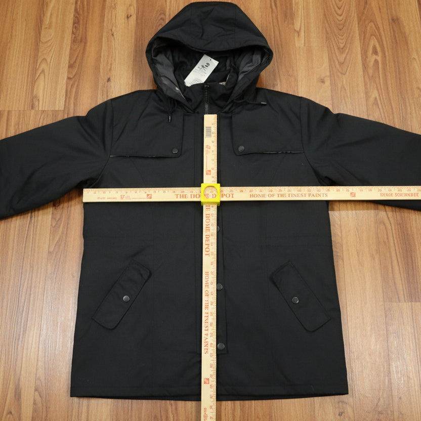 SaphiRose Women's Long Hooded Black Rain Jacket Size 2XL