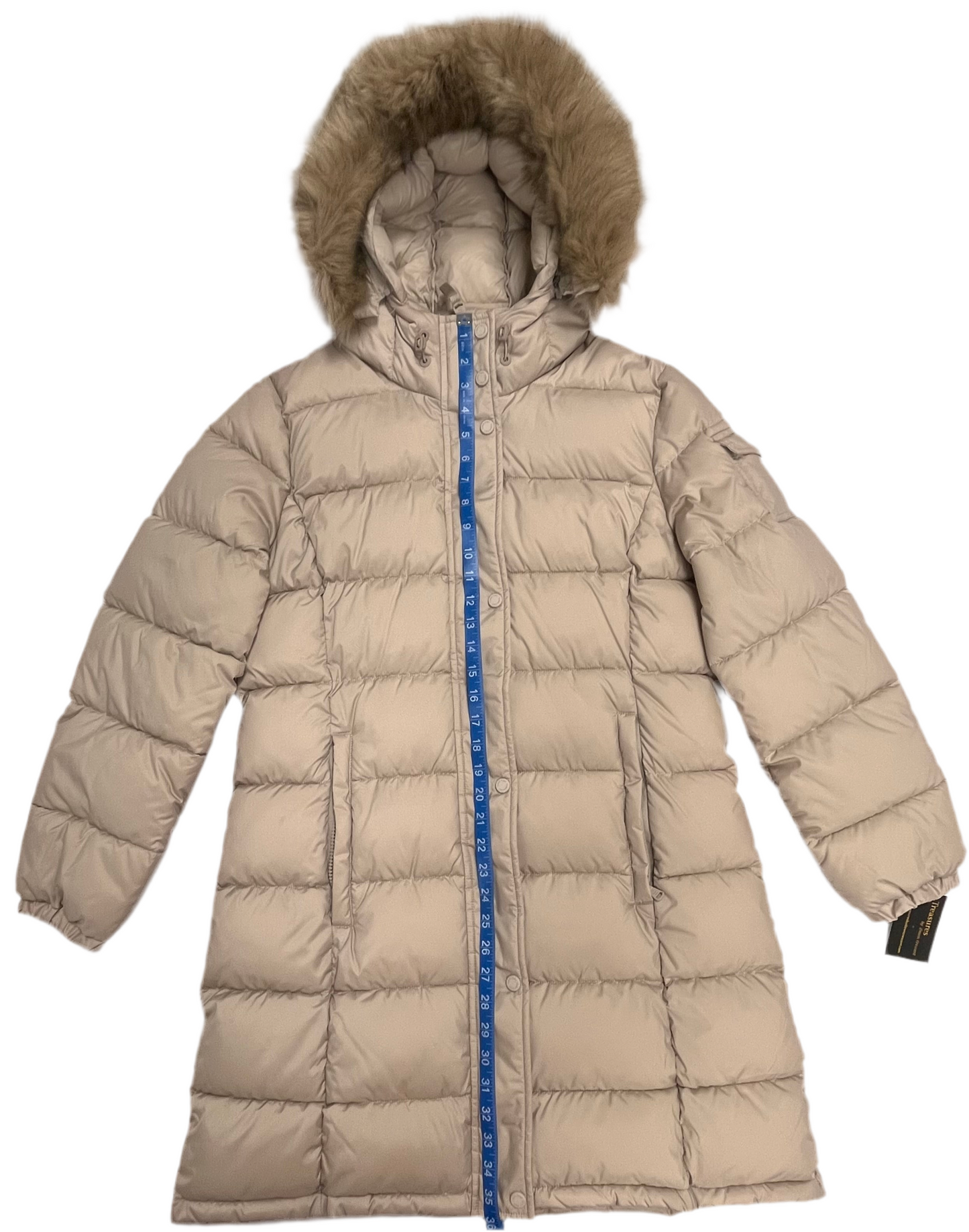 Calvin Klein Women's Long Faux Fur Trimmed Hooded Puffer Coat