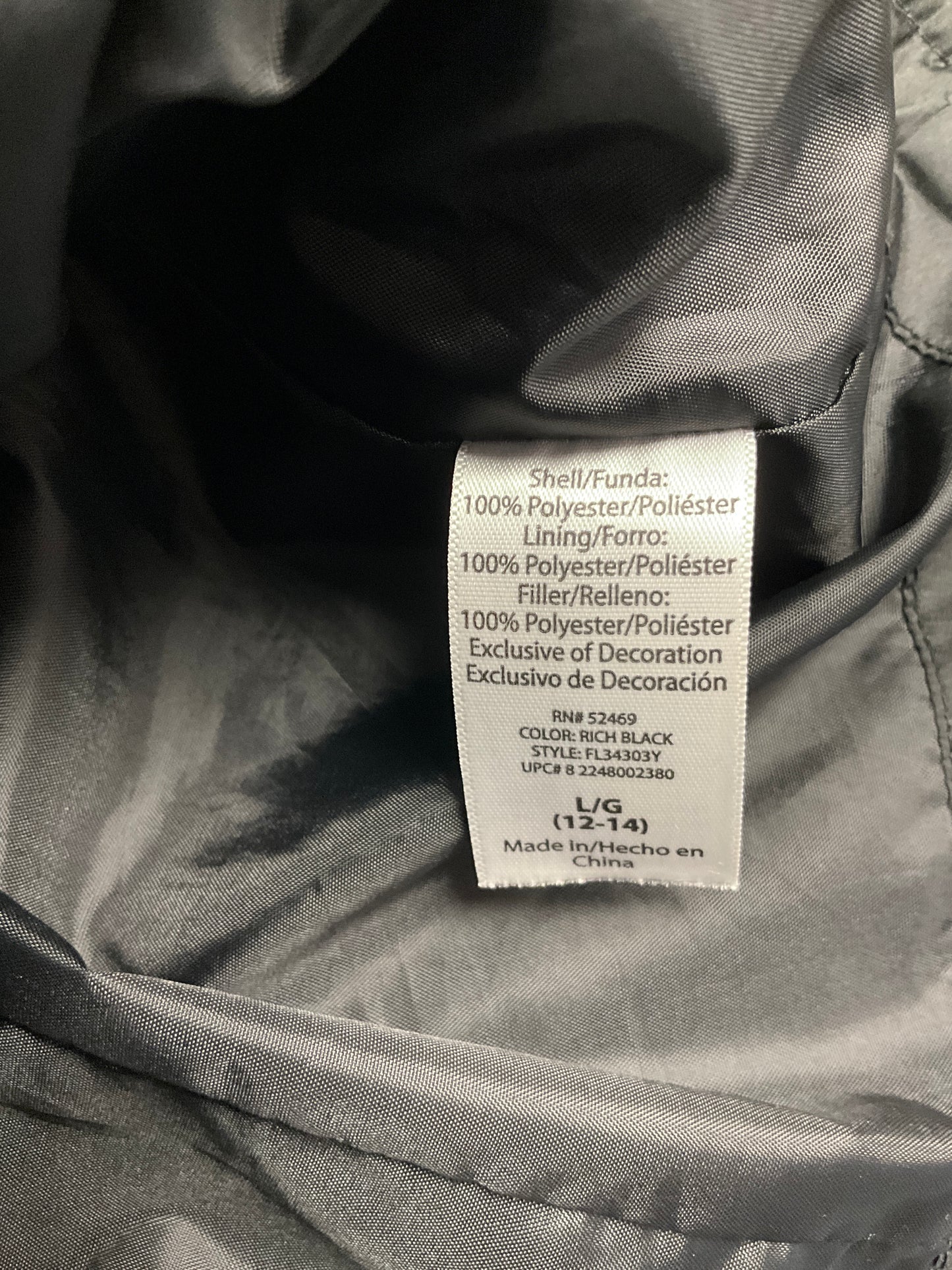 Faded Glory Women's Black Puffer Jacket