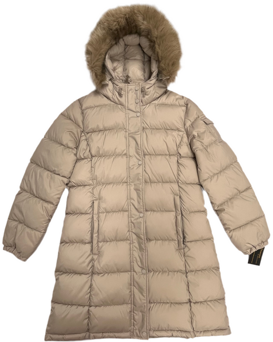 Calvin Klein Women's Long Faux Fur Trimmed Hooded Puffer Coat