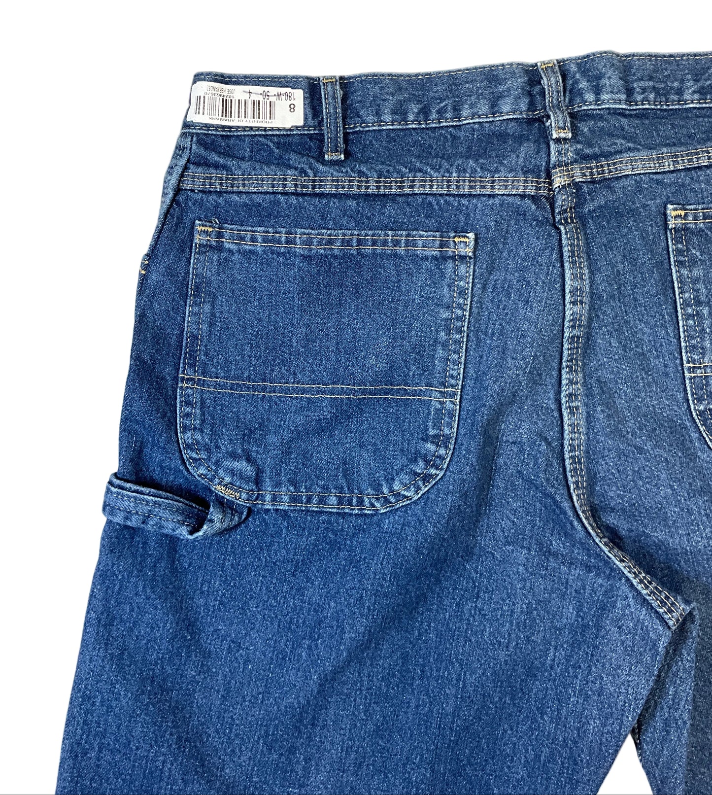 Dickies Women's Carpenter Jeans Size 16 Dark Wash Raw Hem Denim