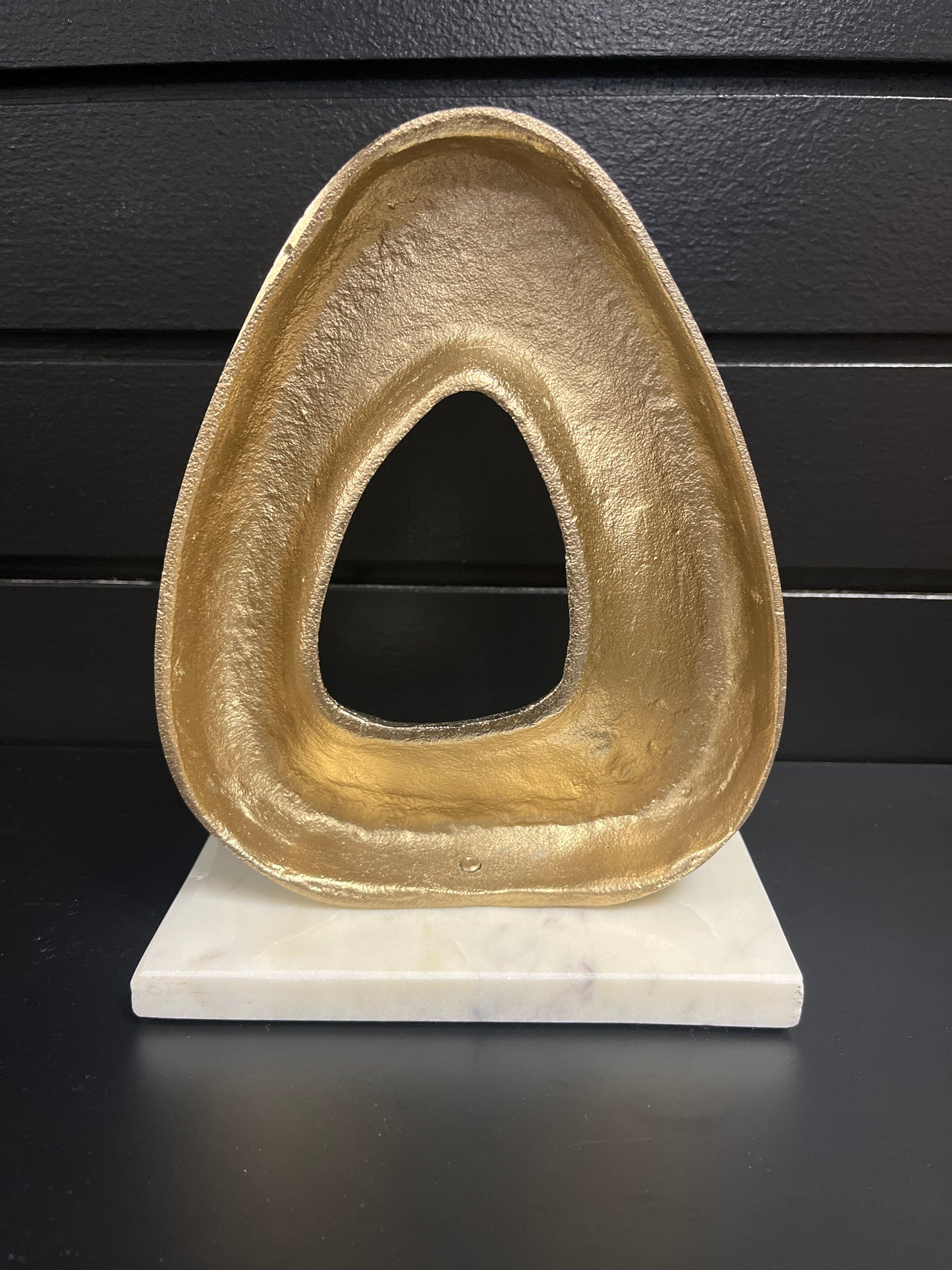 Decorative Metal Abstract Sculpture with Gold Tone Finish
