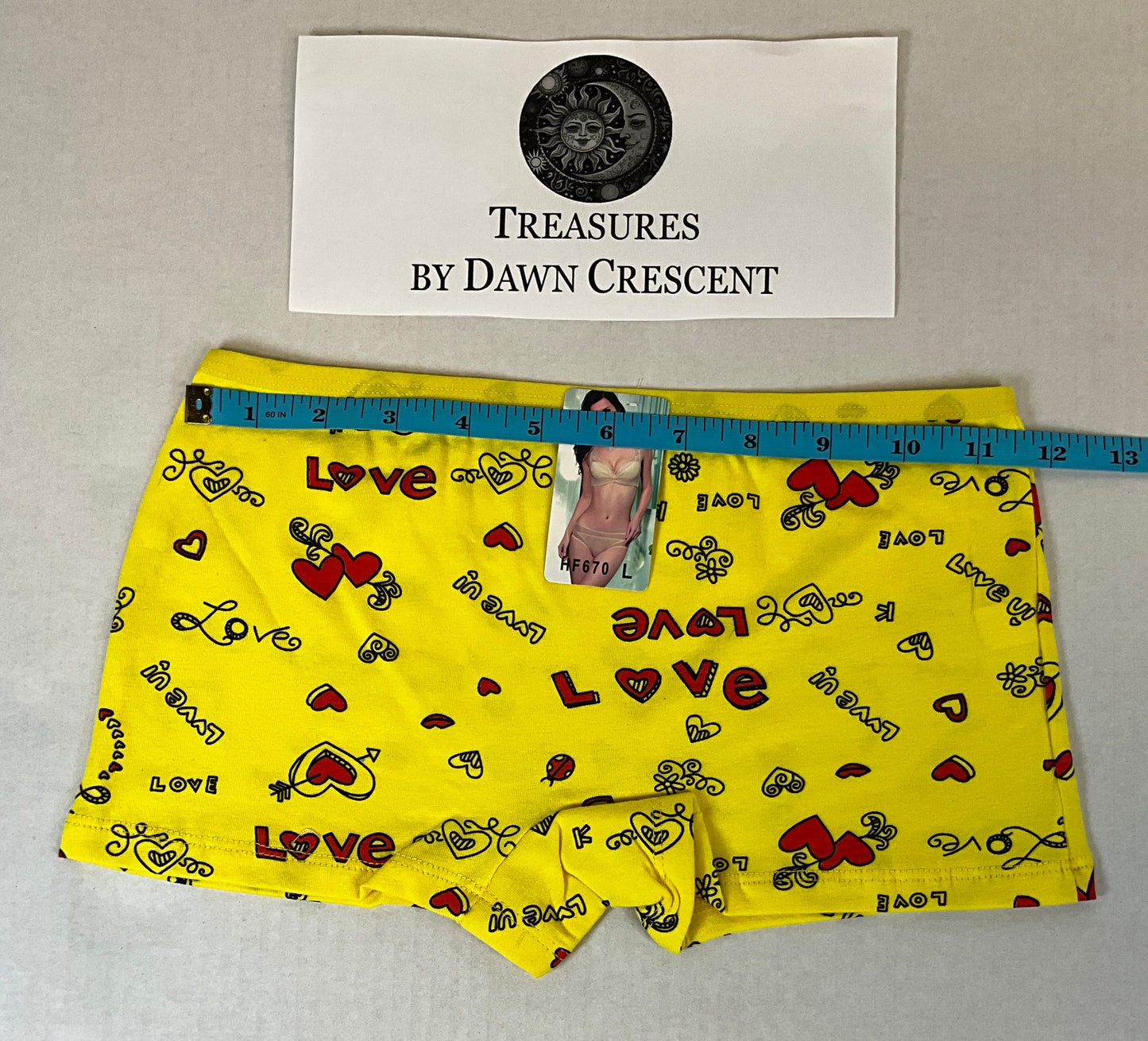 Women's 5-Piece Love Print Comfortable Boy Shorts
