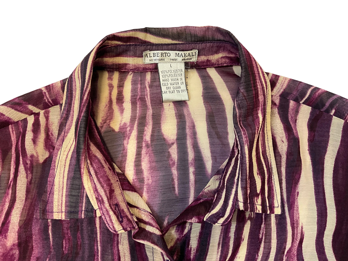 Alberto Makali Women's Vintage Button Down Top Sz L