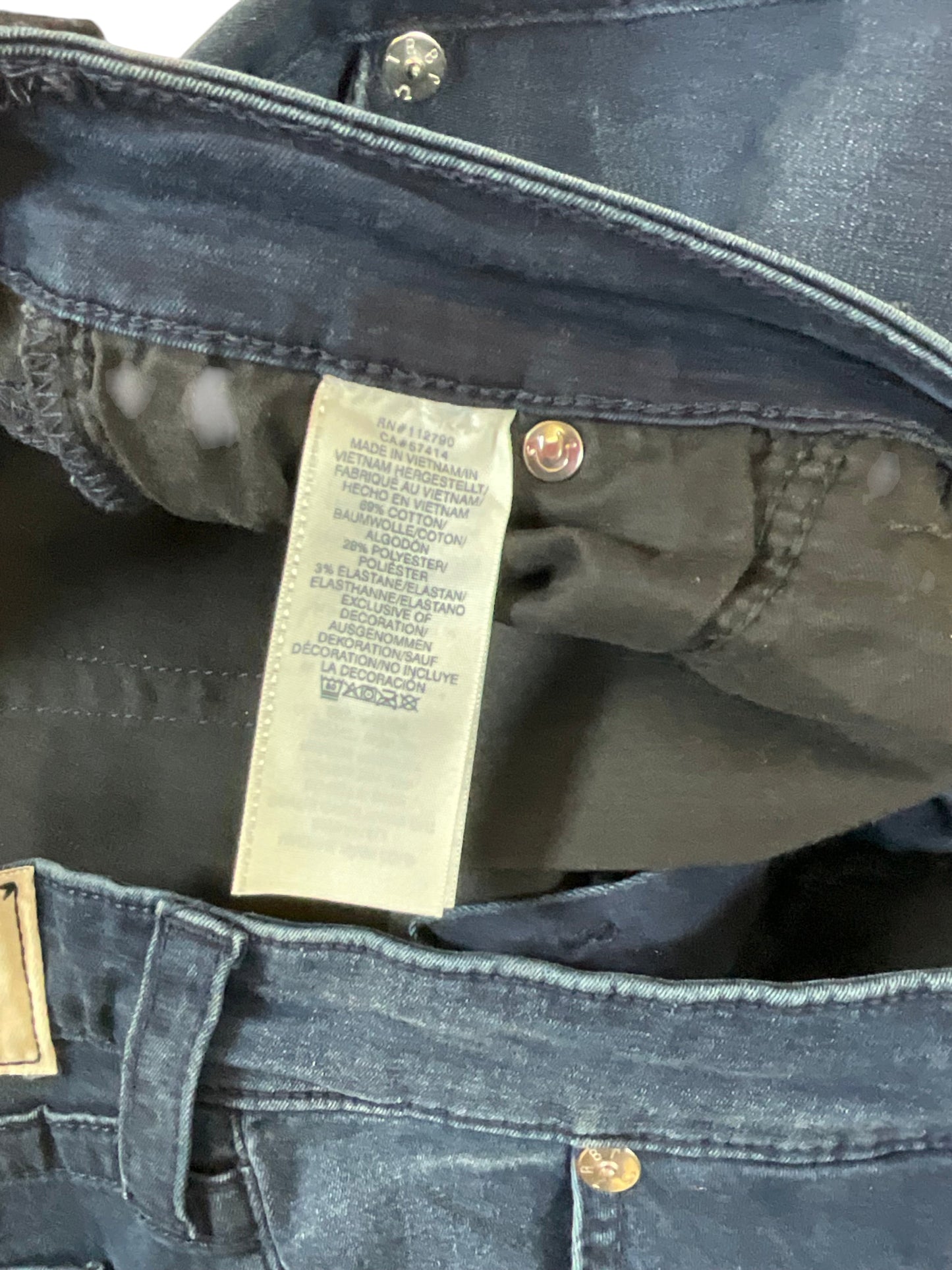 True Religion Men’s 33 Super Skinny Dark Black Wash Cargo Jeans Zipper Ankle