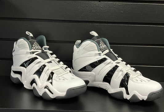 Adidas White Crazy 8 With Black Accent Hightop Basketball Sneaker