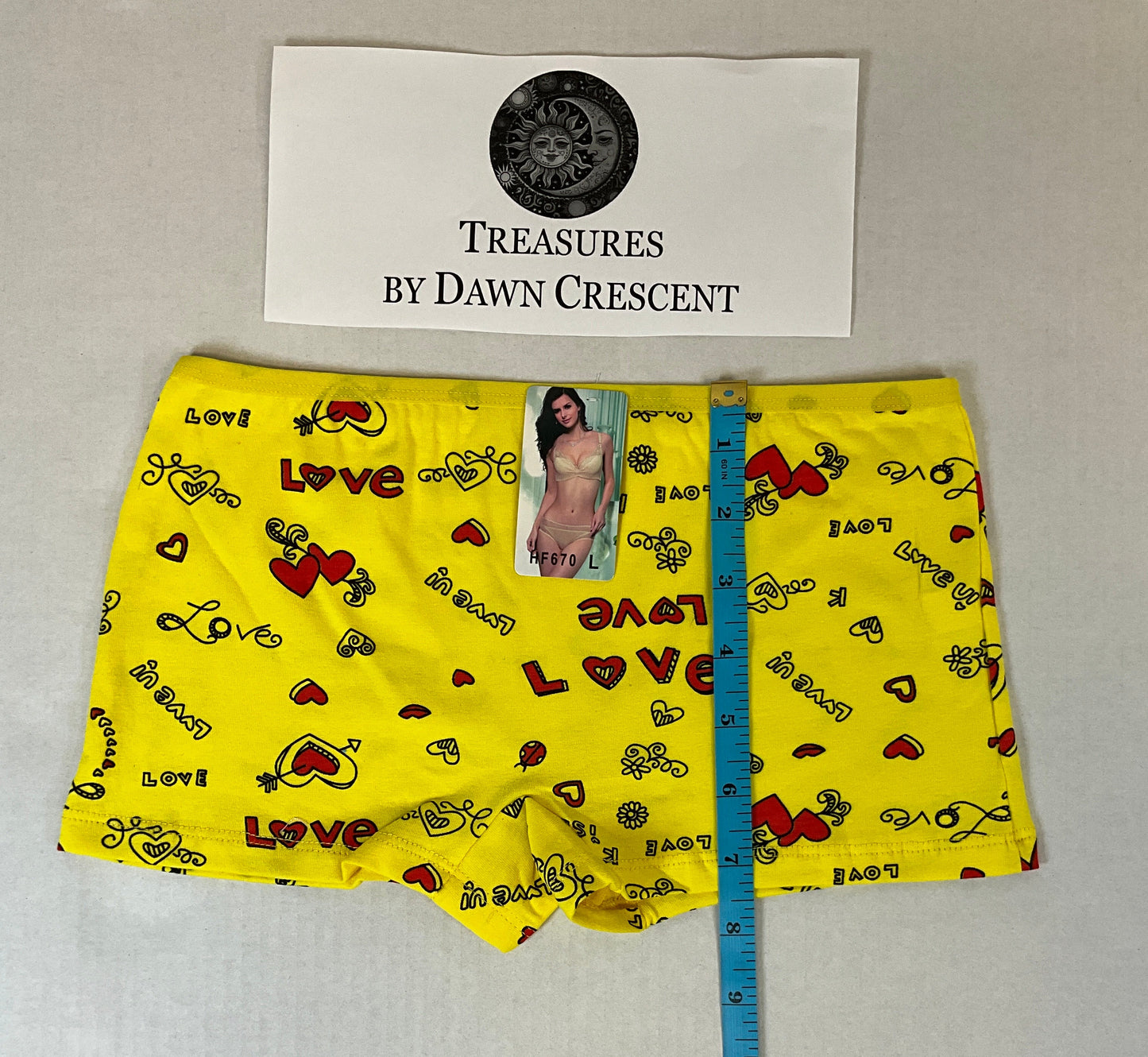 Women's 5-Piece Love Print Comfortable Boy Shorts