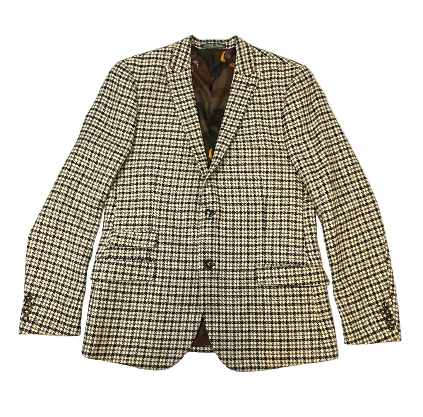 Paisley & Gray Skinny Fit 3 Pc Houndstooth Plaid Suit