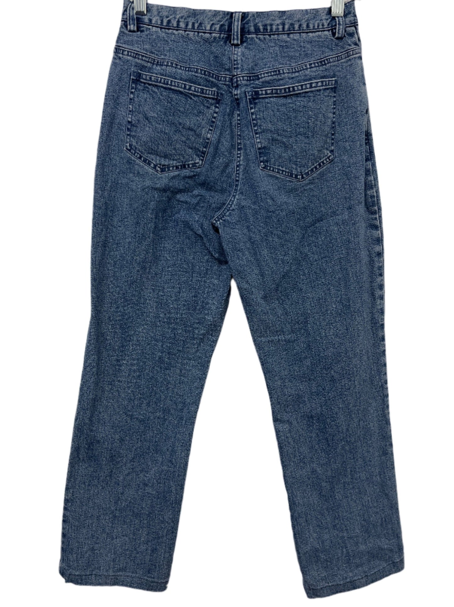 Jeans azules bordados elásticos y sofisticados para mujer de Petite