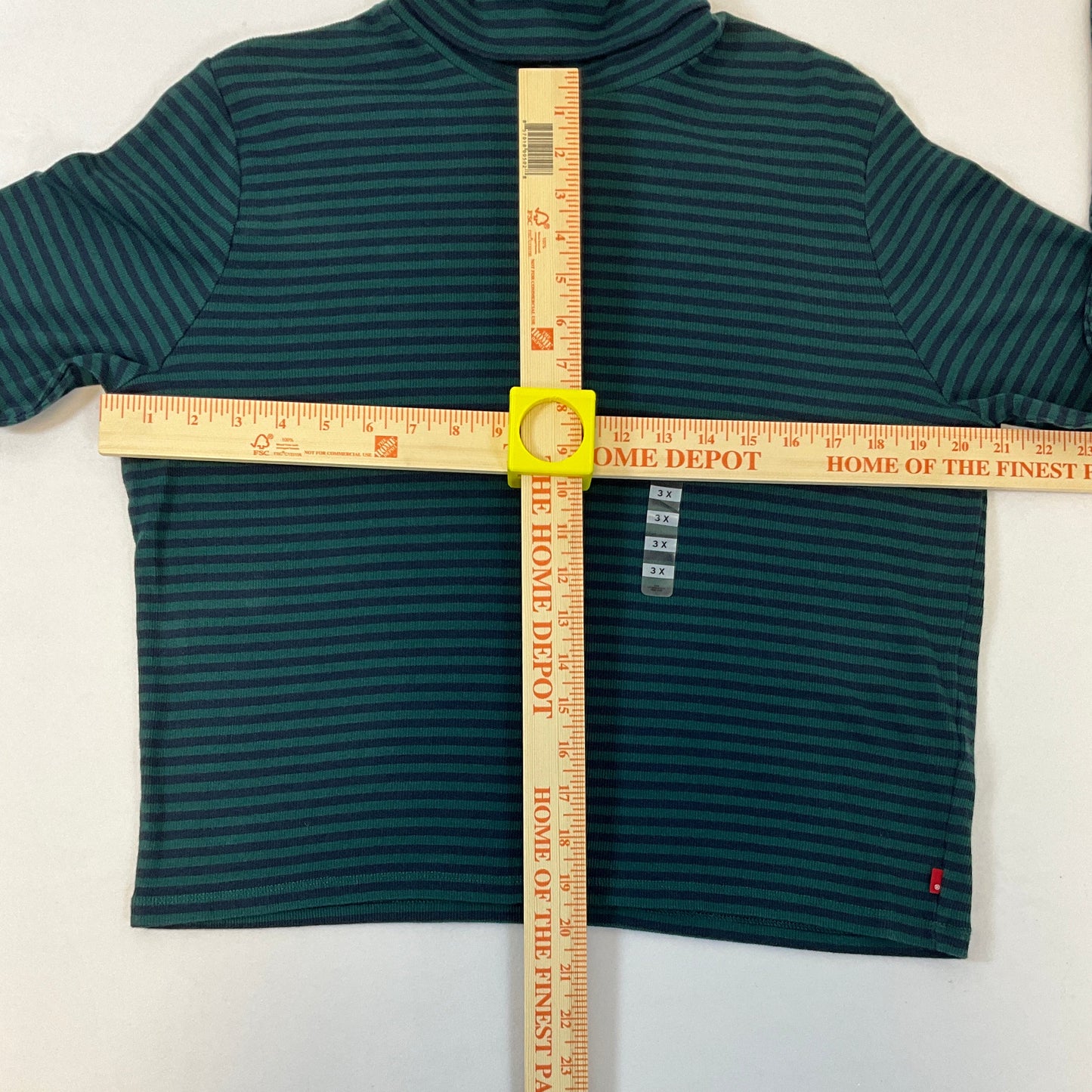 Levi's Women's Green Striped Everyday Bodyfit Turtleneck