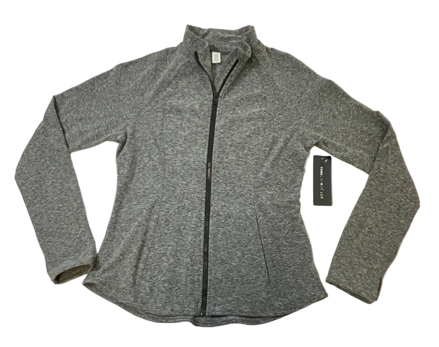 Yogalicious Women's Lux Ultra Soft Lightweight Full Zip Grey Yoga Jacket