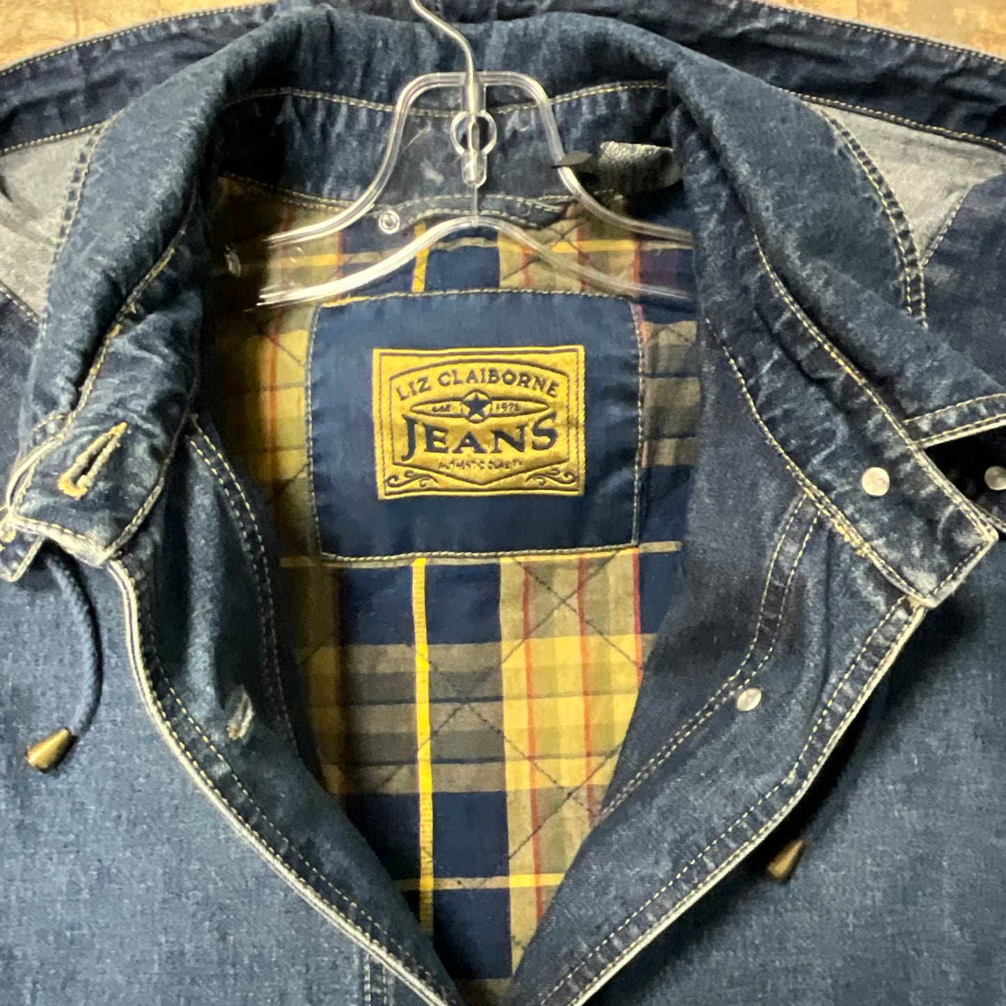 Liz Clairborne Jeans Blue Denim Duster Coat