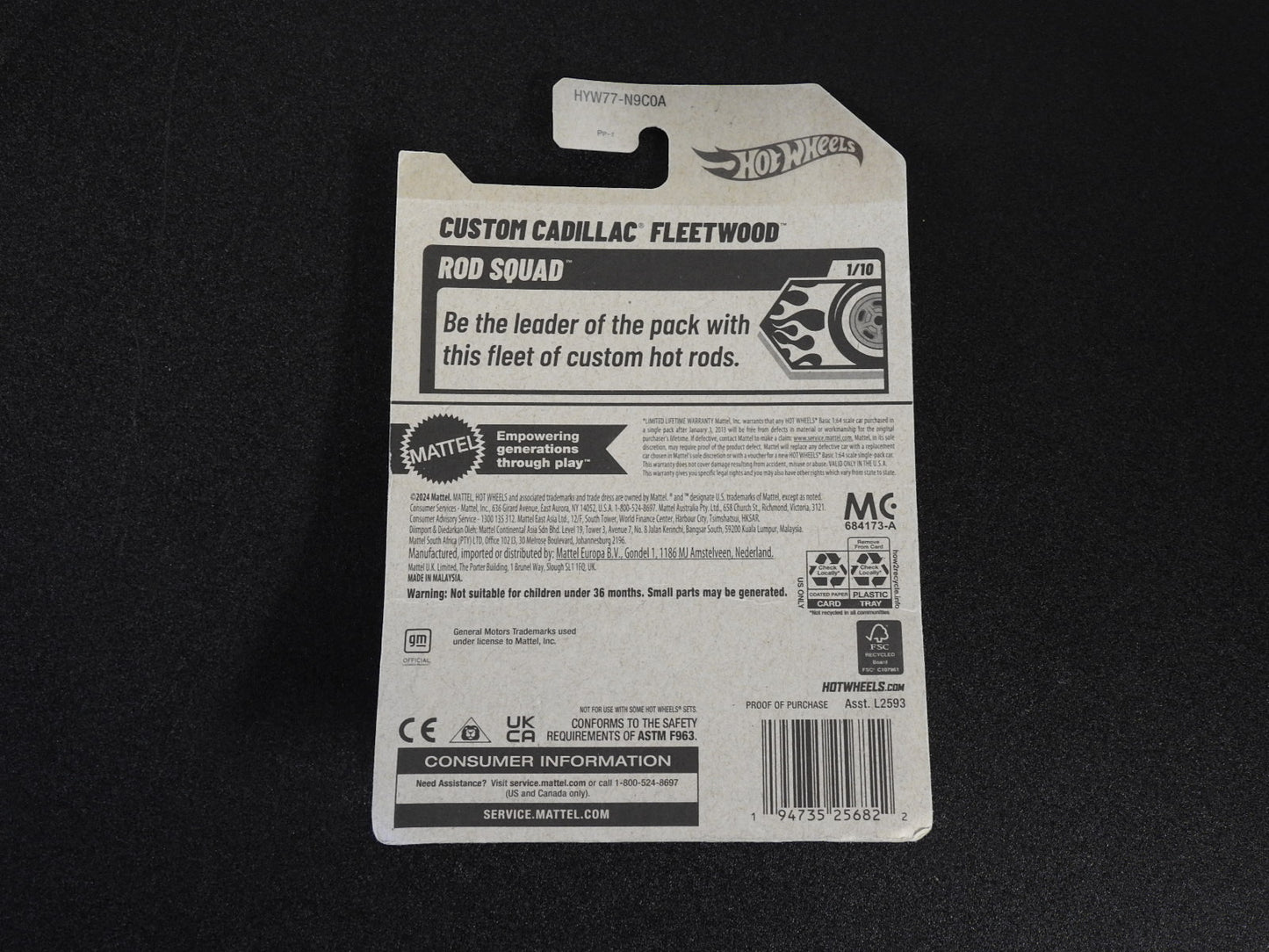 Hot Wheels Custom Cadillac Fleetwood Rod Squad Toy Car