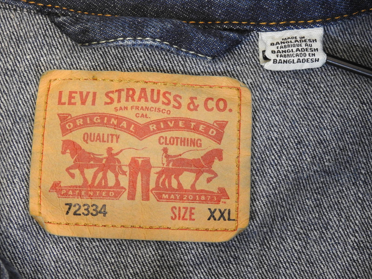 Levi's Men's Trucker Blue Denim Button Down Jacket Size 2XL