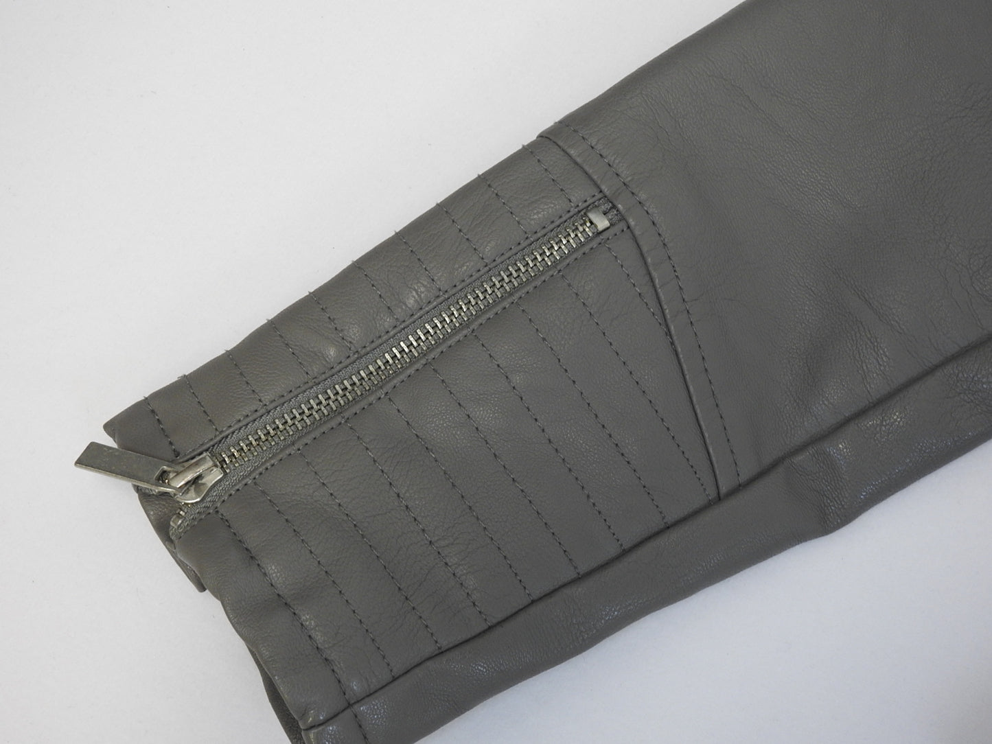 Baccini Women's Gray Faux Leather Biker Jacket