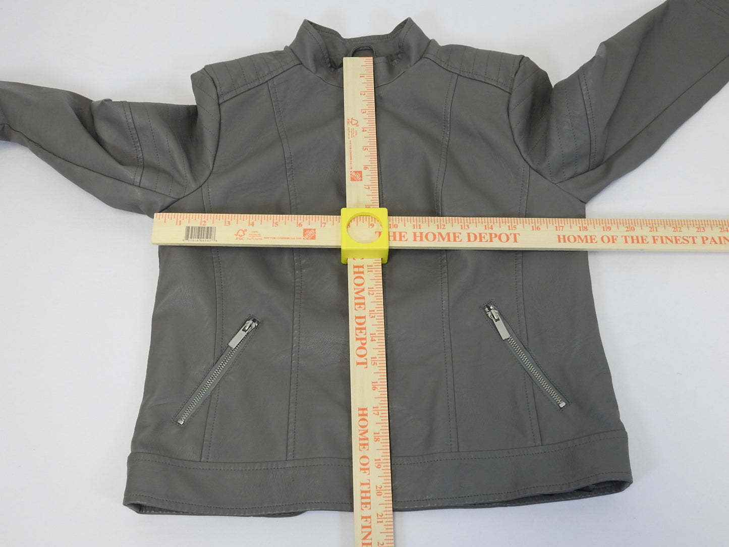 Baccini Women's Gray Faux Leather Biker Jacket