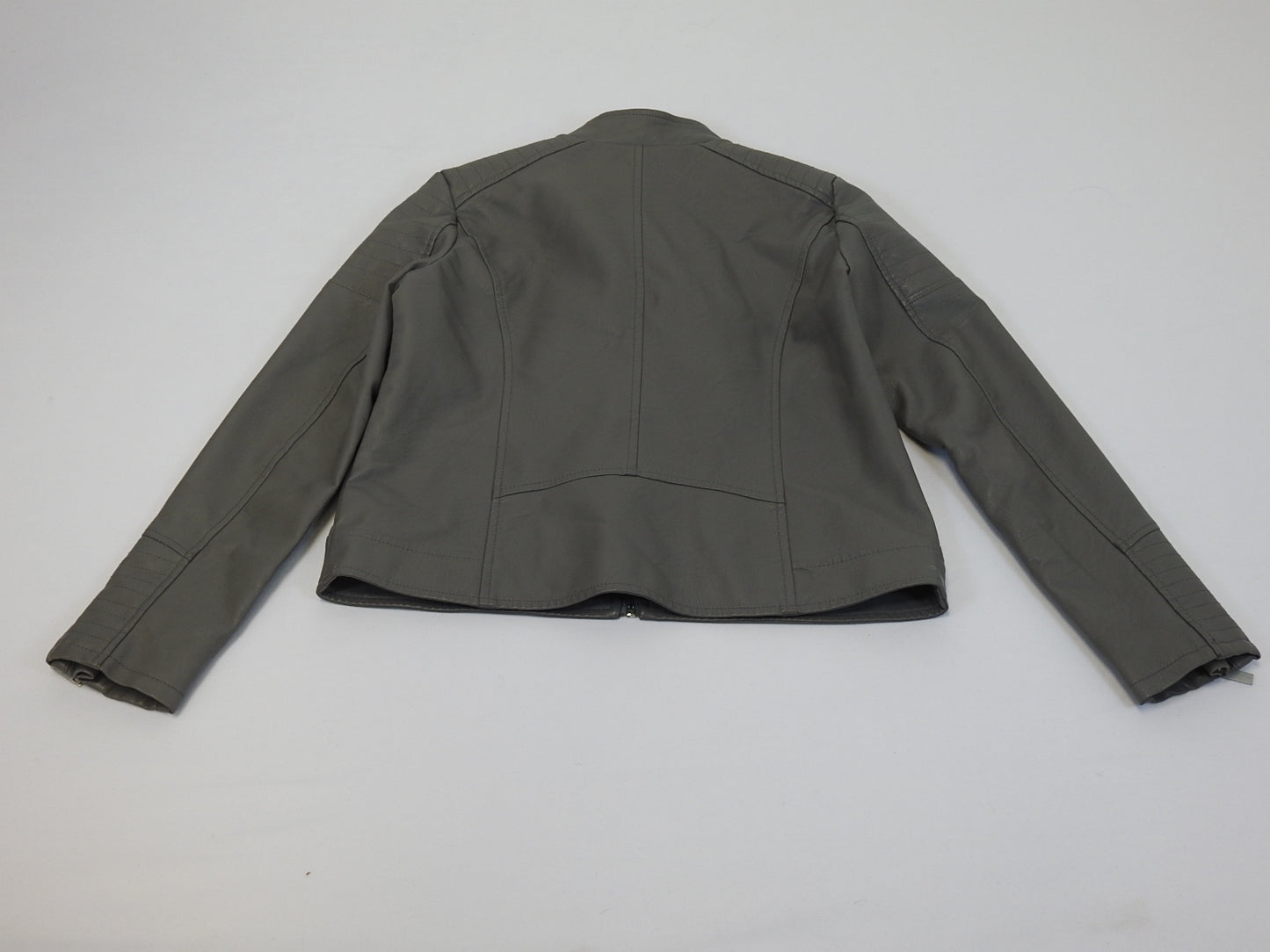 Baccini Women's Gray Faux Leather Biker Jacket