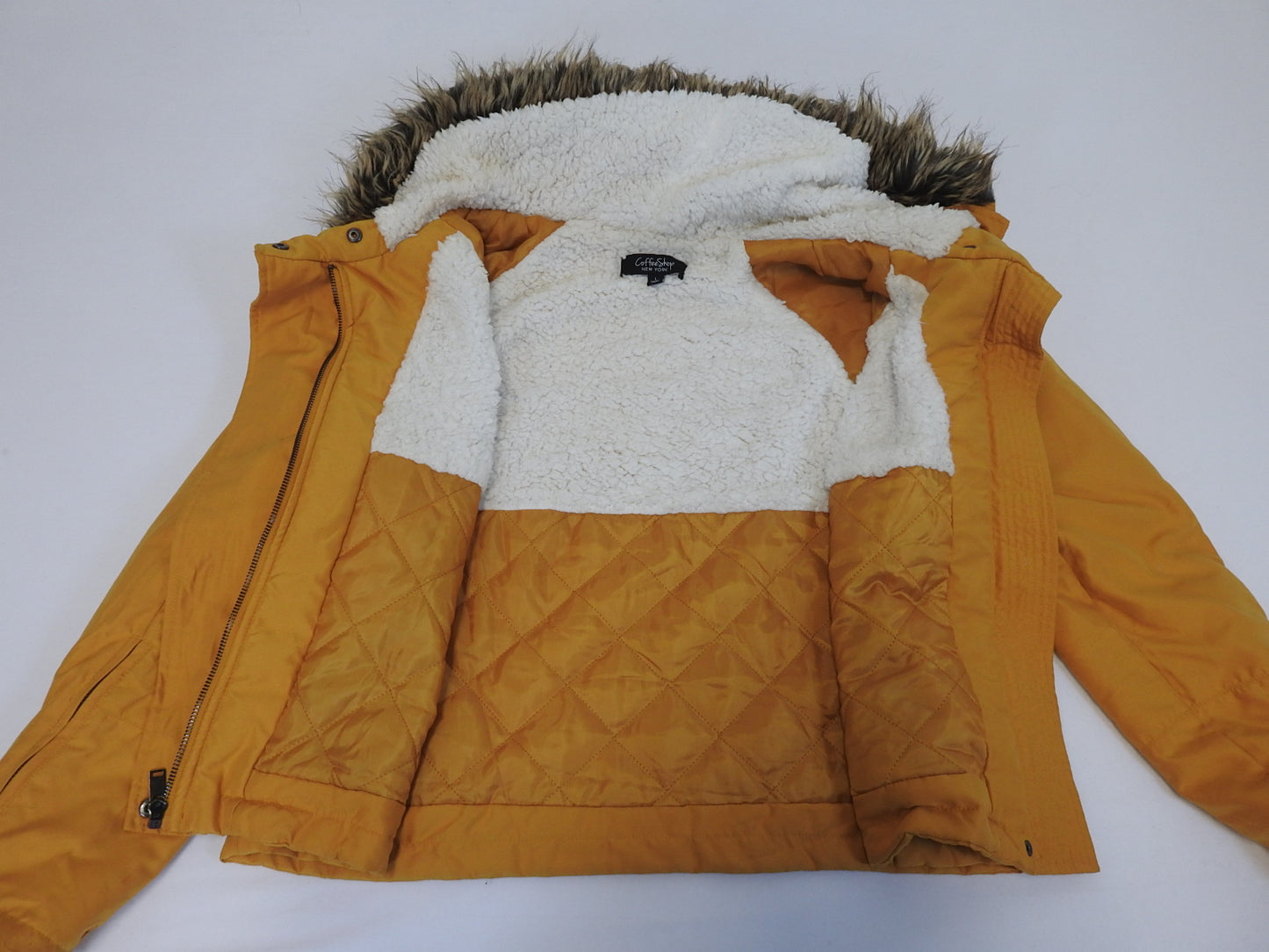 Coffee Shop Women's Yellow Hooded Jacket